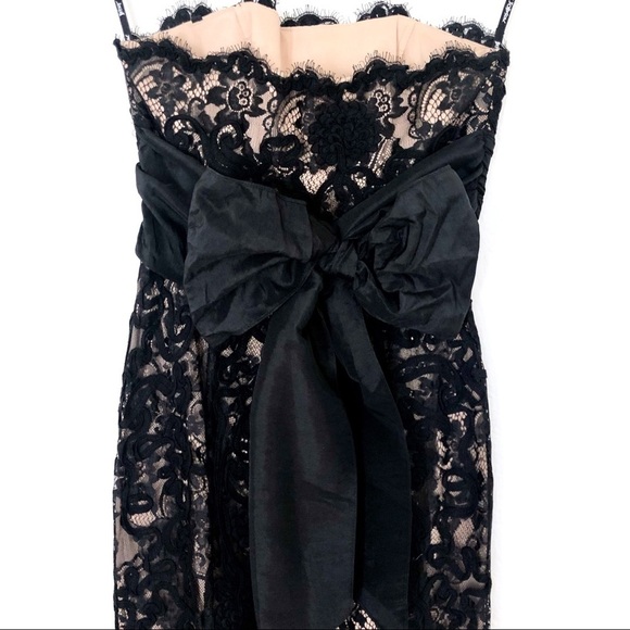 BETSEY JOHNSON Vintage Lace Bodycon Dress w/ Bow Tie Belt - Picture 5 of 9